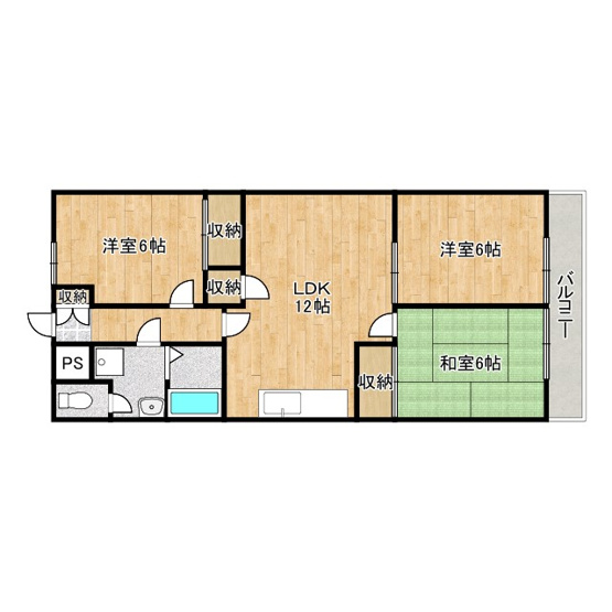 【間取り】 | ハイツ山本E棟