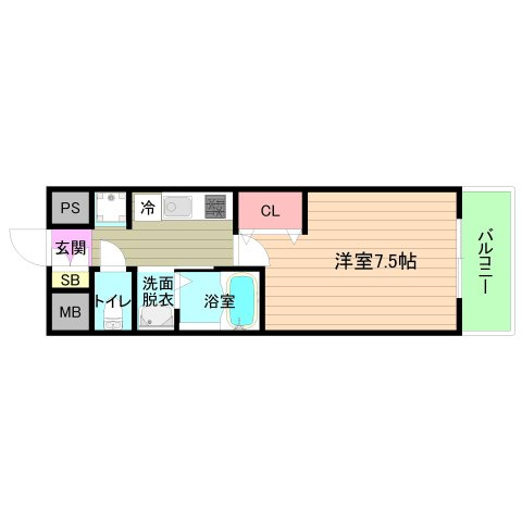 大阪市城東区中央２丁目の賃貸マンションの間取り