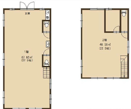 大津市打出浜の店舗事務所の間取り