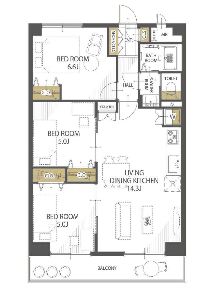 明舞北センタービル2号棟の間取り