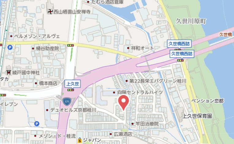 京都市南区久世上久世町　新築戸建の地図