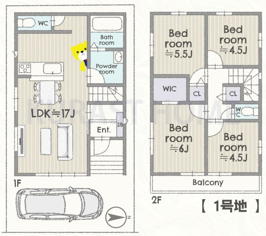 京都市南区久世上久世町　新築戸建の間取り