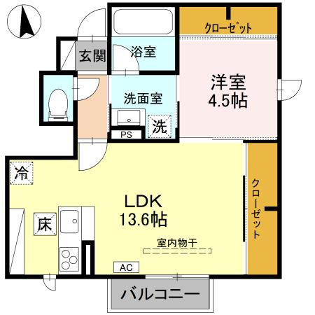 Ｄ－ＲＯＯＭ　Ｎａｋａｏｔａの間取り