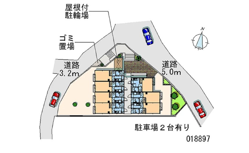 レオパレスRaffineeの区画図