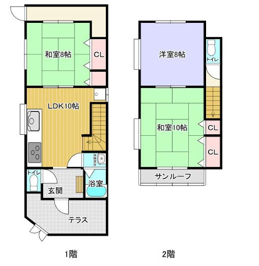【間取り】 | 田中町3丁目貸家