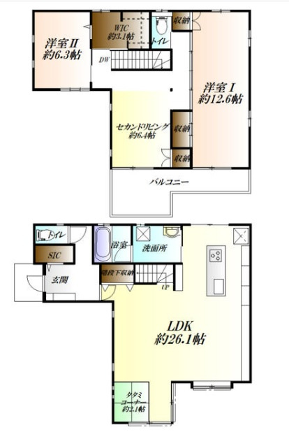 武蔵高萩中古戸建の間取り