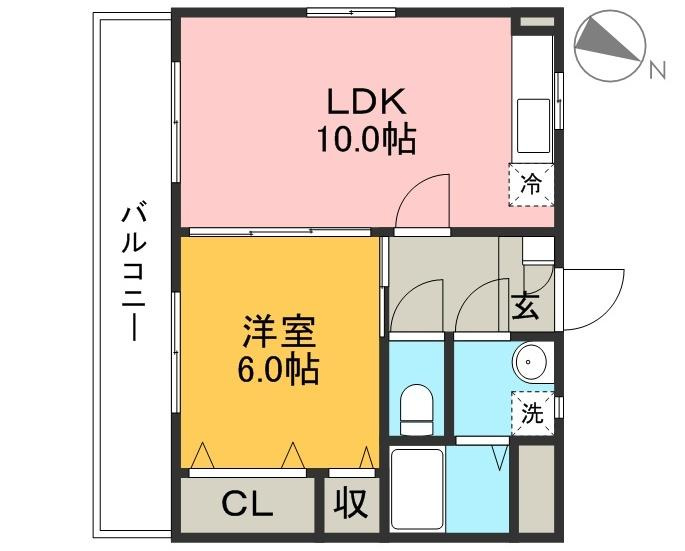 フェリスの間取り|※反転の場合がございます。