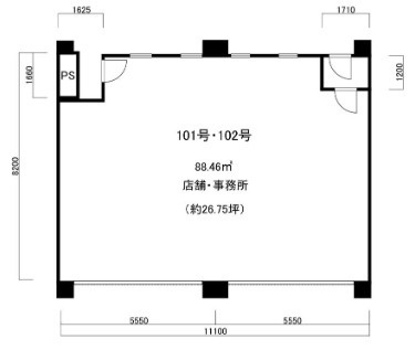 佐野湊団地　貸店舗事務所の間取り