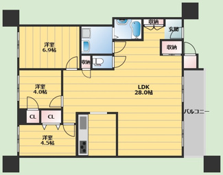 【間取り】 | ラジュニール春日丘