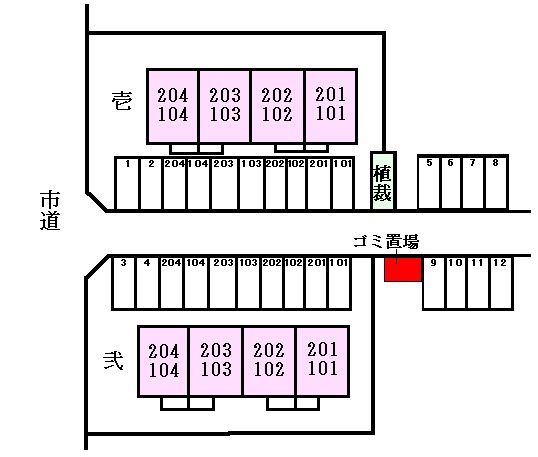 カンパーニュ壱番館の区画図