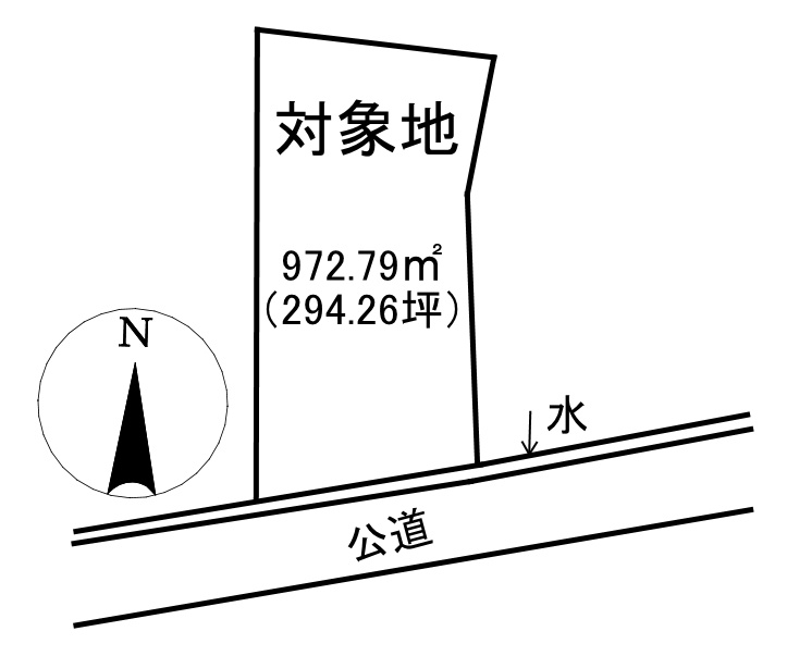 -三丁目不動産-上里町七本木　売地　約294坪の土地図