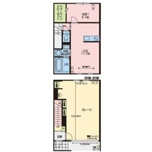 所沢市大字中富の倉庫の間取り