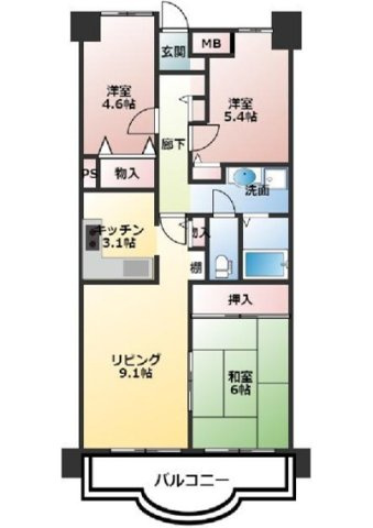 【間取り】 | 高砂アーバンコンフォート　9階 | 3LDKです。