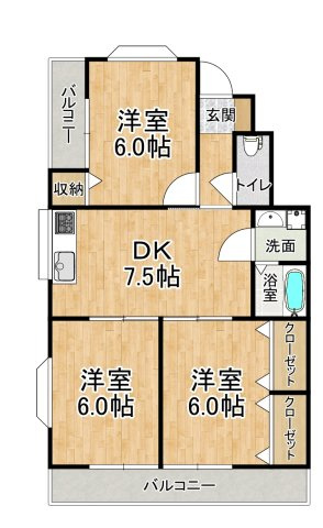 ハウスコートヤマフジC棟の間取り