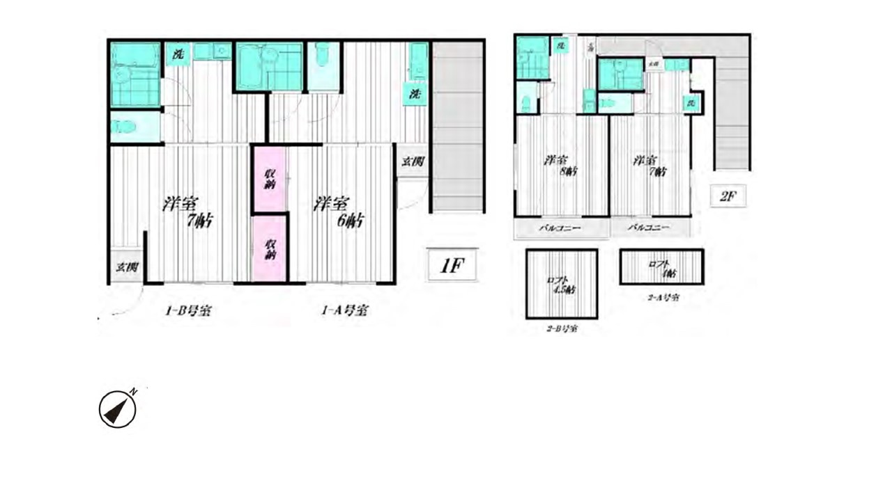 東京都中野区松が丘1丁目　一棟売りアパートの間取り