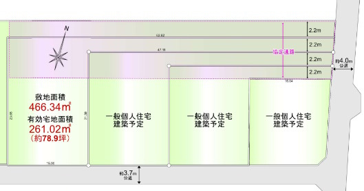 敷地面積141坪　売地　ふじみ野市大井武蔵野
