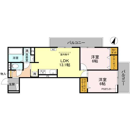 GRAMM奥海印寺EASTの間取り