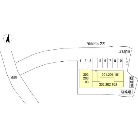 GRAMM奥海印寺EASTの区画図