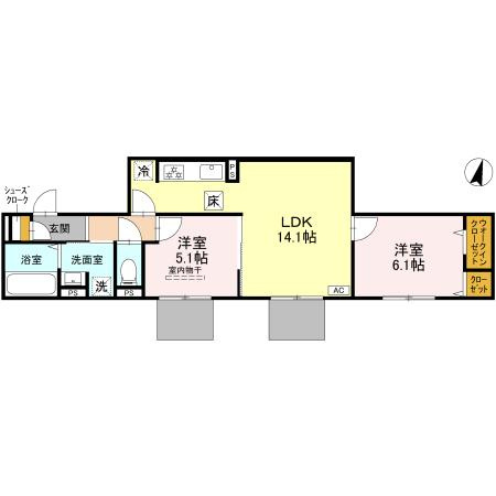 GRAMM奥海印寺EASTの間取り