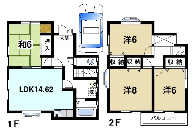 北永井町遊田邸の間取り|ファミリーさんにおススメの間取りです。