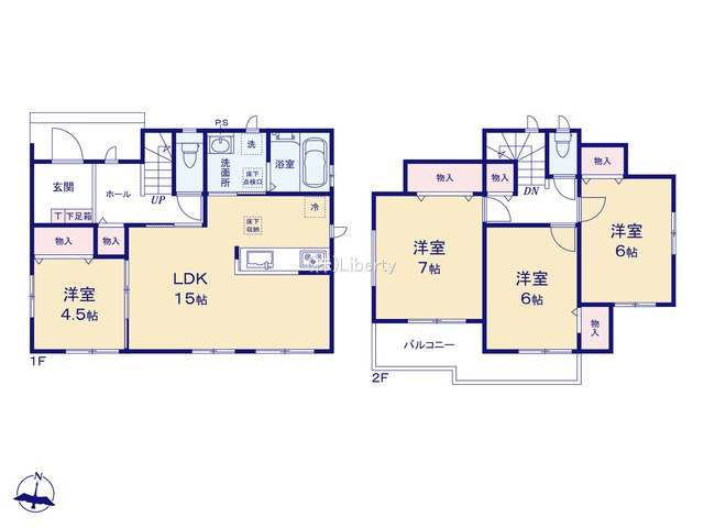 水戸市見和3丁目　新築戸建　B号棟の間取り
