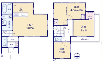 【間取り】 | 所沢市北秋津6期　全1棟　1号棟 | 所沢市北秋津6期　全1棟　1号棟