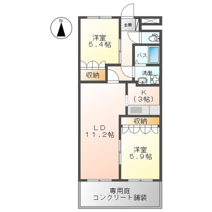 ローズマリーⅡの間取り|使い勝手の良い間取りです♪