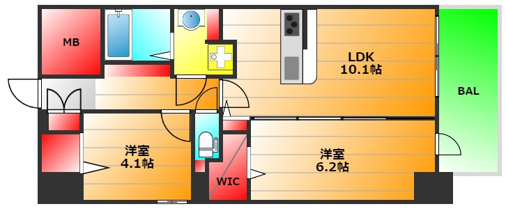 DAIYA STORK 阿波座の間取り|現状有姿