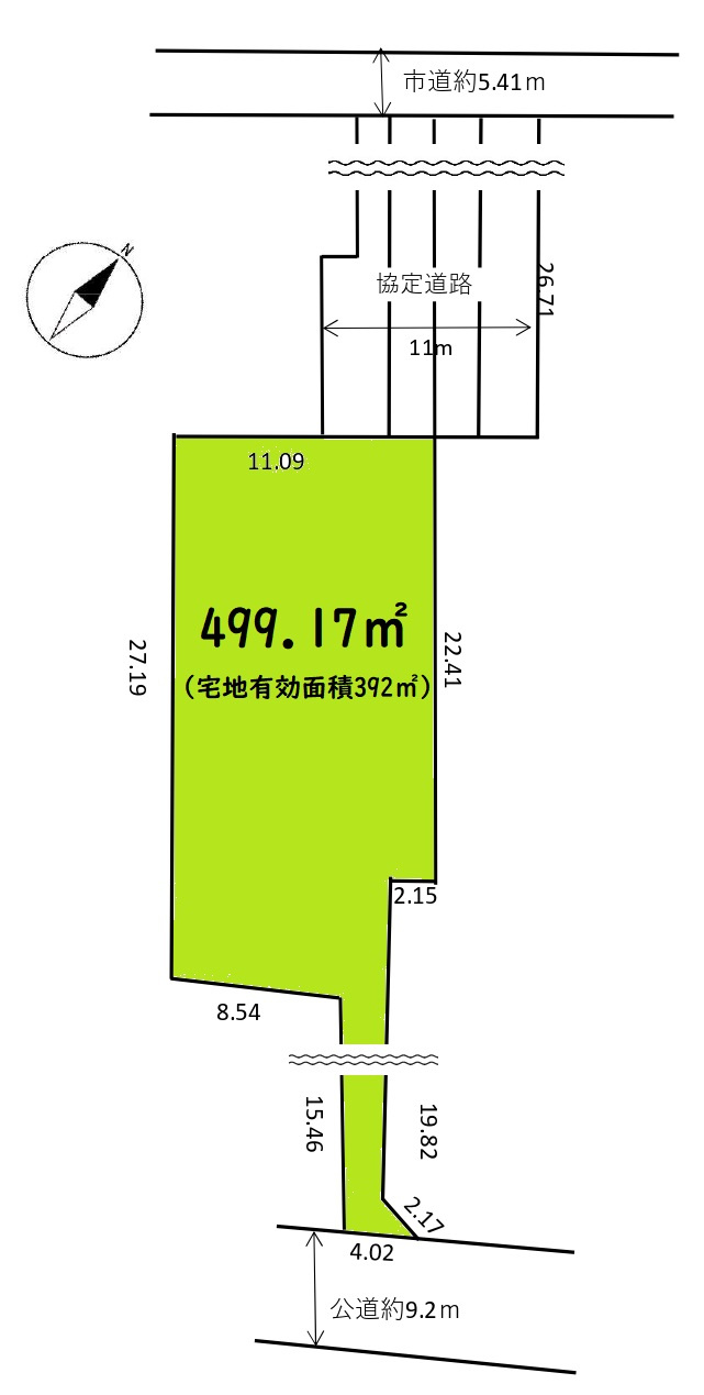 土地 ふじみ野市大井武蔵野 の区画図|約150坪の敷地です！