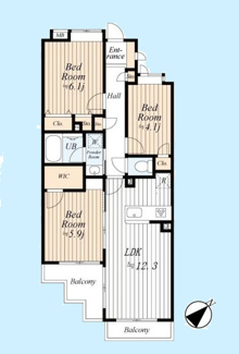 【間取り】 | 朝日クレス・パリオ仲池上