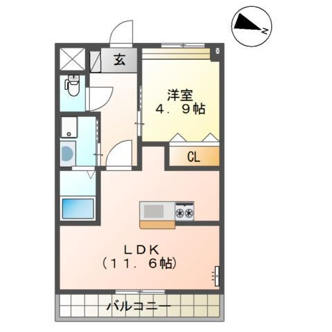 グランディールホーク花畑の間取り