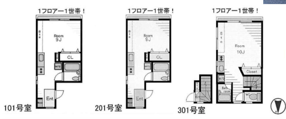 東京都江東区大島2丁目　一棟アパート　現況満室稼働中の間取り