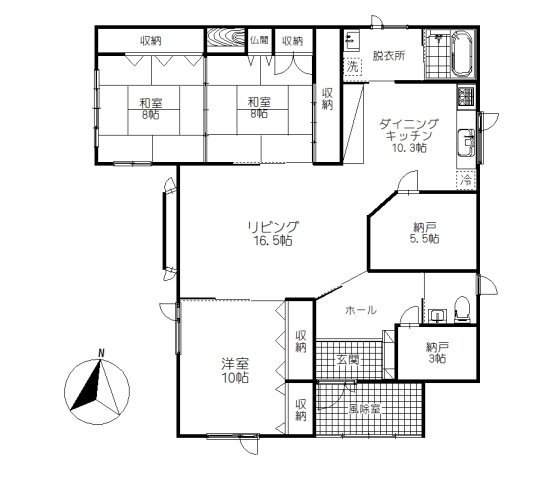 春採6丁目《平屋》中古住宅の間取り