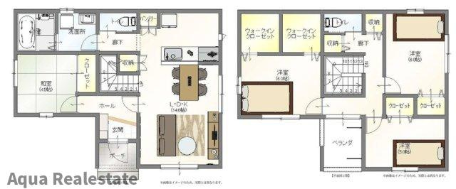 綾川町畑田　未入居モデルハウスの間取り