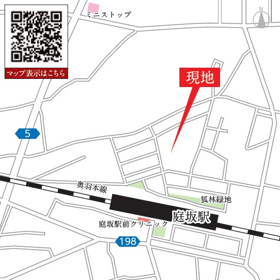 新築戸建・建売　町庭坂字一本杉　GRAFARE　全4棟の地図