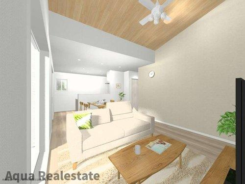 さぬき市志度の新築一戸建の居間・リビング|ゆったりとしたリビングです