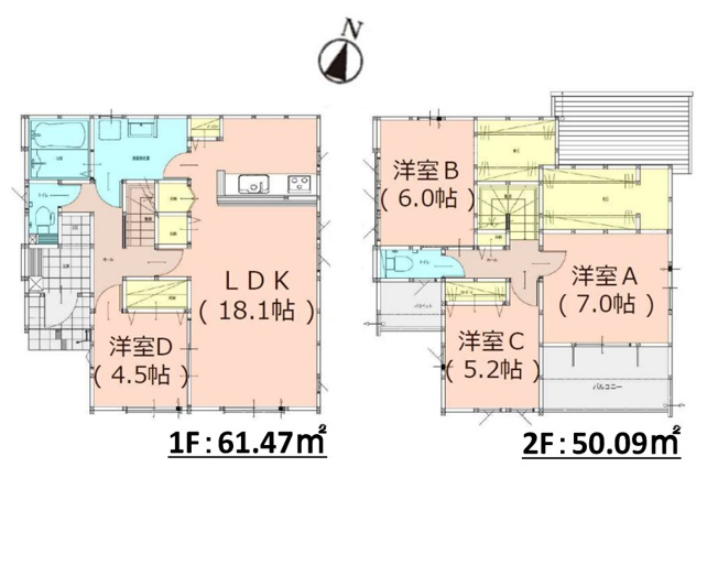 【間取り】 | 糟屋郡志免町志免中央3丁目1期　1号棟（全2棟）【仲介手数料無料・0円】 | 平日、土日祝日もお好きな日時にご見学可能です。お気軽にお問合せ下さい。