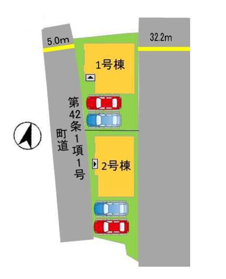 【区画図】 | 糟屋郡志免町志免中央3丁目1期　2号棟（全2棟）【仲介手数料無料・0円】 | 区画図です。2号棟
