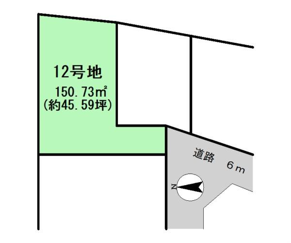 橿原市城殿町  １２号地　建築条件なし土地の土地図