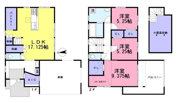 香芝市磯壁５丁目 ２号地／一戸建の間取り