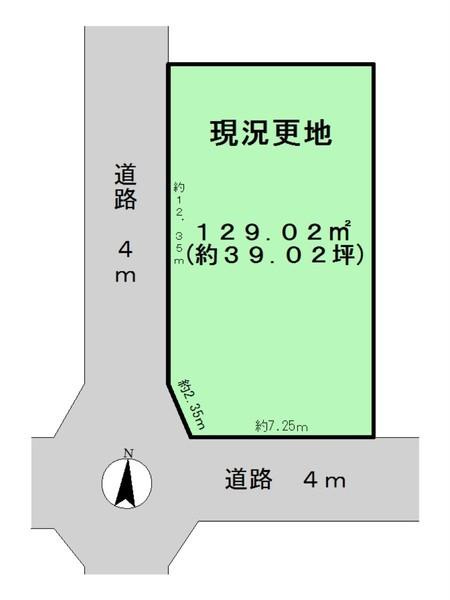 北葛城郡上牧町松里園２丁目の売地の土地図
