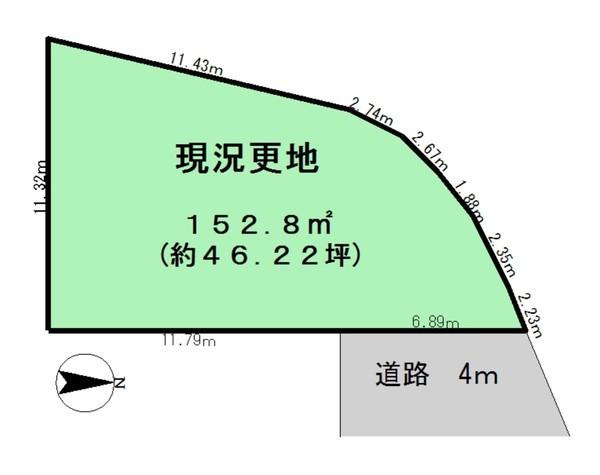天理市田部町の売地の土地図
