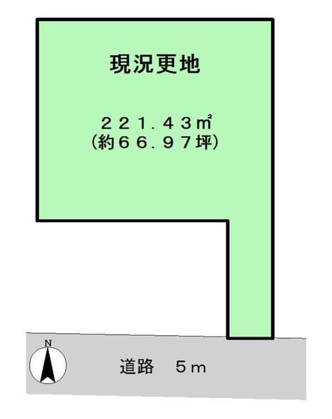 葛城市竹内の売地の土地図