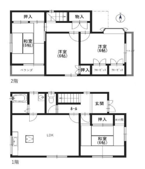大和高田市南陽町　一戸建の間取り