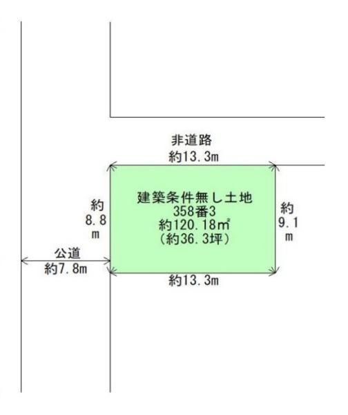 大和高田市大中南町の売地の土地図