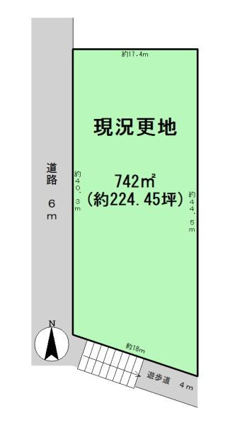 桜井市大字阿部の売地の土地図