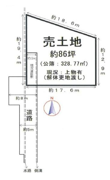 橿原市西池尻町の売地の土地図