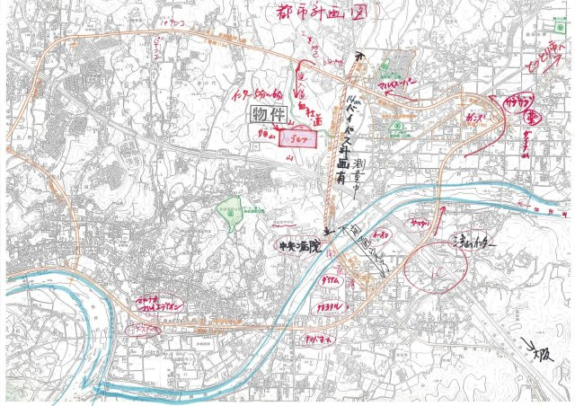 津山市押入　ゴルフ練習場の地図