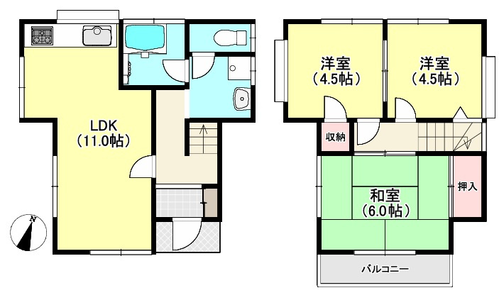 戸塚区汲沢3丁目　中古戸建　880万円の間取り