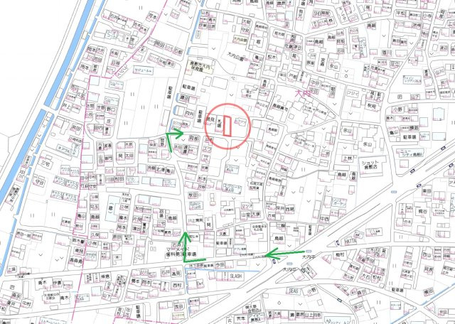 大内月極駐車場の地図